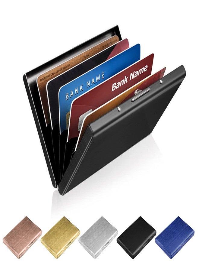 HAPTIME Ultra Thin Stainless Steel Credit Card Wallet RFID Blocking Slim Metal Business Card Case Holder for Travel and Work, Men & Women, Great as a Gift for Your Family or Friends (Black) - Image 2